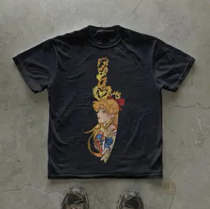 Minako Aino T-Shirt, Anime Sailor Venus Graphic Tees, Unisex Tshirt, Gifts Shirt, Menswear Womenswear Streetwear, Aesthetic, Heavyweight Cotton Comfort Top Regular Fit Y2k Outfit Outdoor Affliction Clothes