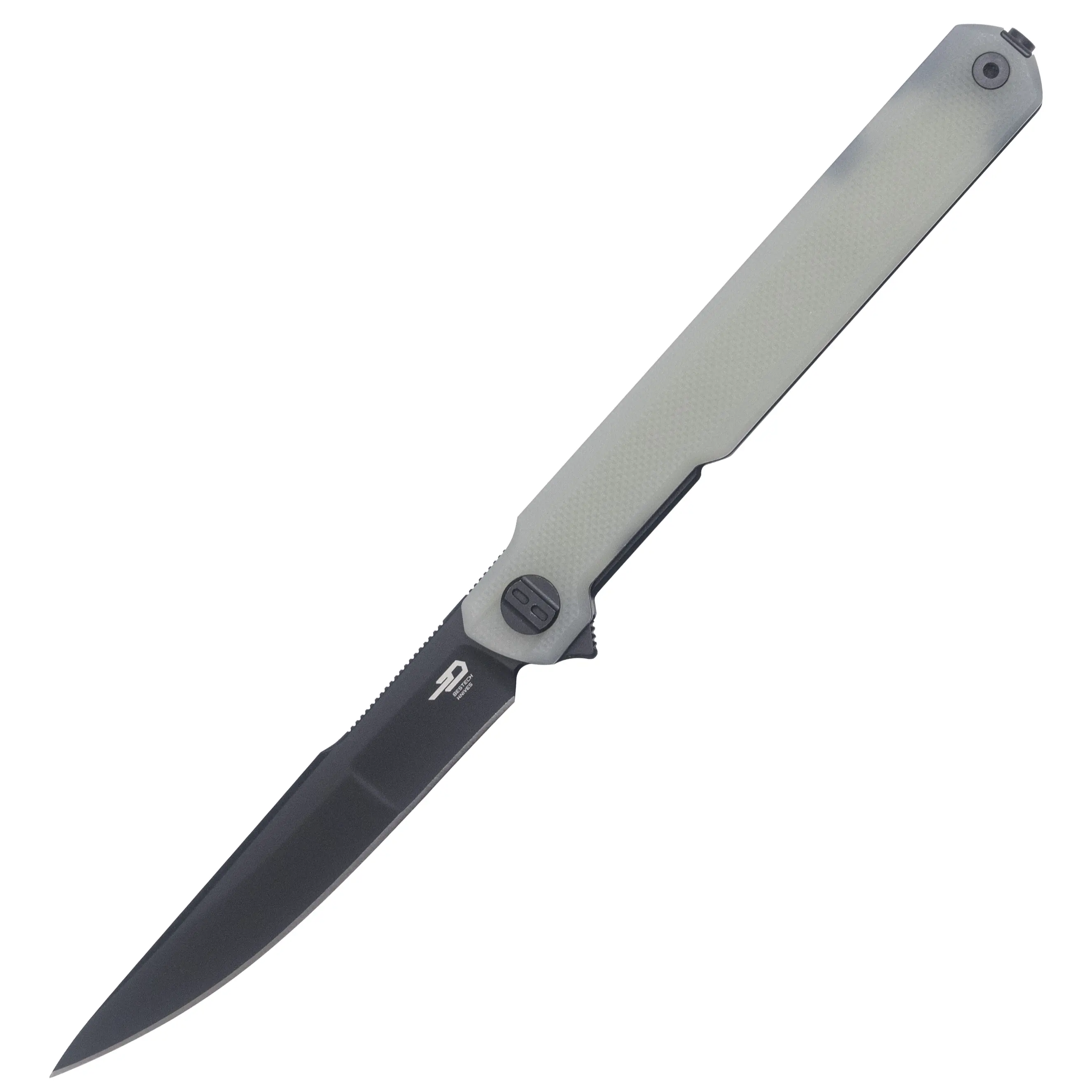 BESTECH KNIVES Mini Folding Pocket Knives for Adults, Translucent Jade G10 Handle Flipper with 3.34" 14C28N Blade, Deep-Carry Pocket Clip for Camping & EDC, Fishing, High Carbon Stainless Steel, Hiking, Hunting, Carbon Steel Pocket Knives