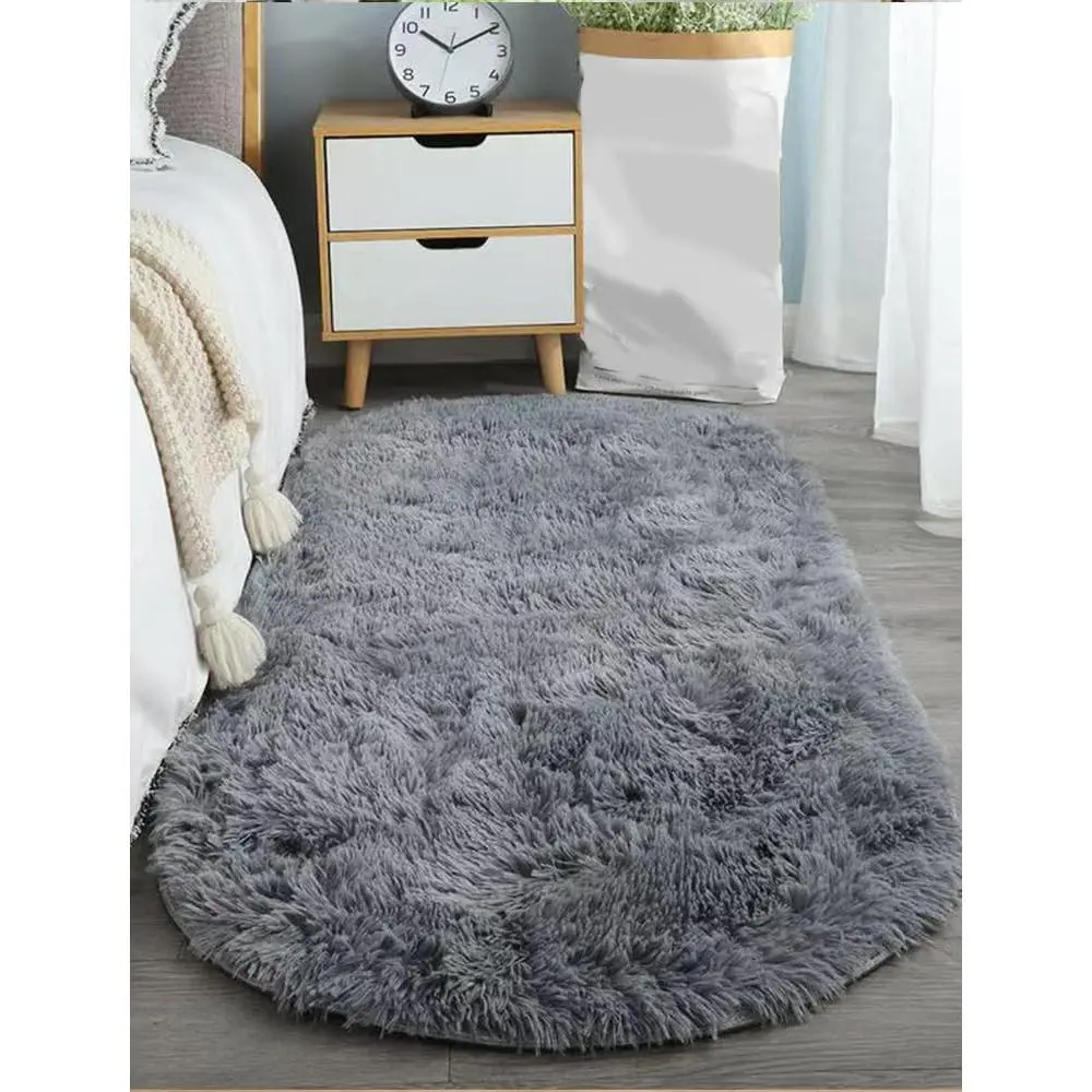 Thin Soft Shag Area Rugs For Living Room, Shaggy Carpet For Bedroom, Carpets Home Rugs, Cute Luxury Non-Slip Machine Washable Carpet, Home Room,Grey(19.7*31.5in)