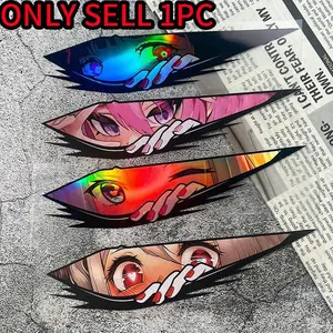 Anime Character Eye Pattern Car Sticker, Waterproof Car Decal, Decorative Sticker, Vehicle Exterior Decoration for Car Body, Window, Bumper, Motorcycle, Electric Car