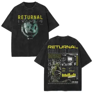 RETURNAL BREAK THE CYCLE Washed Tshirt Streetwear Style, RGP Gaming Apparel, Video Game Clothes graphic tees, Gift for him Soft Menswear Cotton Top Menswear Streetwear