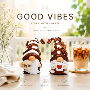 Hodao 2026 Summer Colorful Resin Collectible Gnome Figurine Set - Collectible Statues, Artificial Resin Statues, 4th of July Home Decor, Coffee Bar Topper, Father's Day Gifts