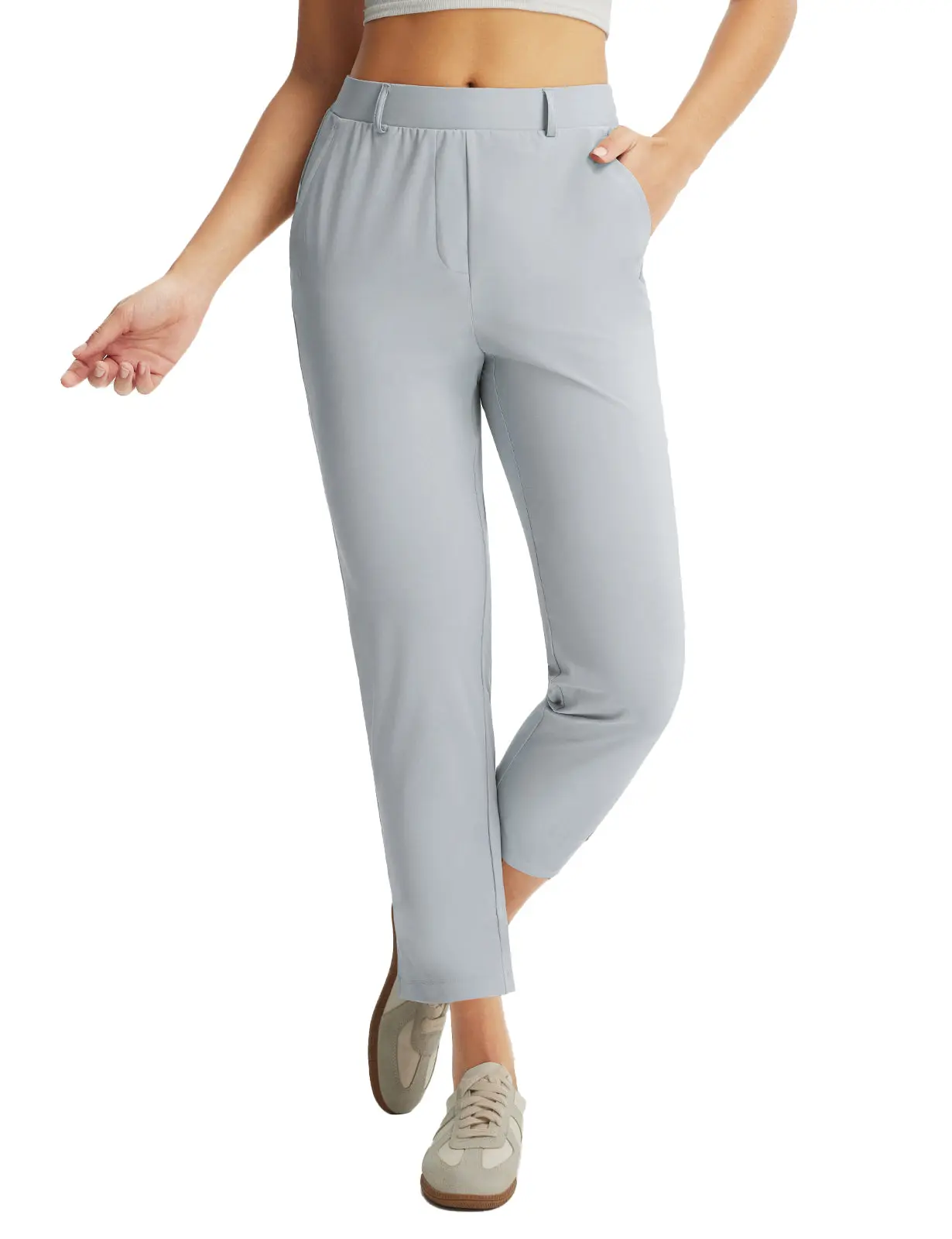 Baleaf Women's 25'' Anti-UV Stretch Lightweight Golf Pants with Pockets - Petite Ankle Slacks for Work, Travel, Golf Style, Sporty Chic Women's Clothes & Corporate Attire