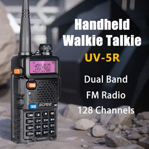 Baofeng UV-5R Walkie Talkie, High Power Walkie Talkie, 128 Memory Channels, Large Battery Capacity Intercom Handheld, Long Distance Communication Equipment, FM Radio, Multi Band and Fast Type-c Charging