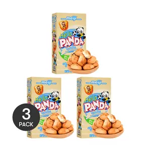 3packs  MEIJI Japanese Panda Milk Cream Cookies 60g *3 - Delicious Snack Treat