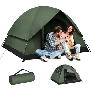 Tents for Camping 2/3 Person with Rainfly - Camping Tent Waterproof Windproof Easy Setup, Portable Double Layer Outdoor Dome Tent, Backpacking Tents for Adventure Backyard Hiking