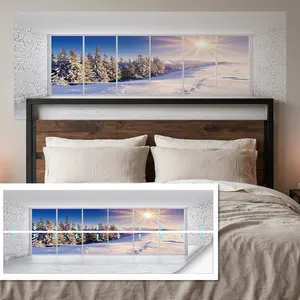 HD Printed Bedside Wall Mural 90x180cm, Peel Stick Waterproof Durable, Bedroom Decoration, Flat Sticker Type, No Ca Prop 65