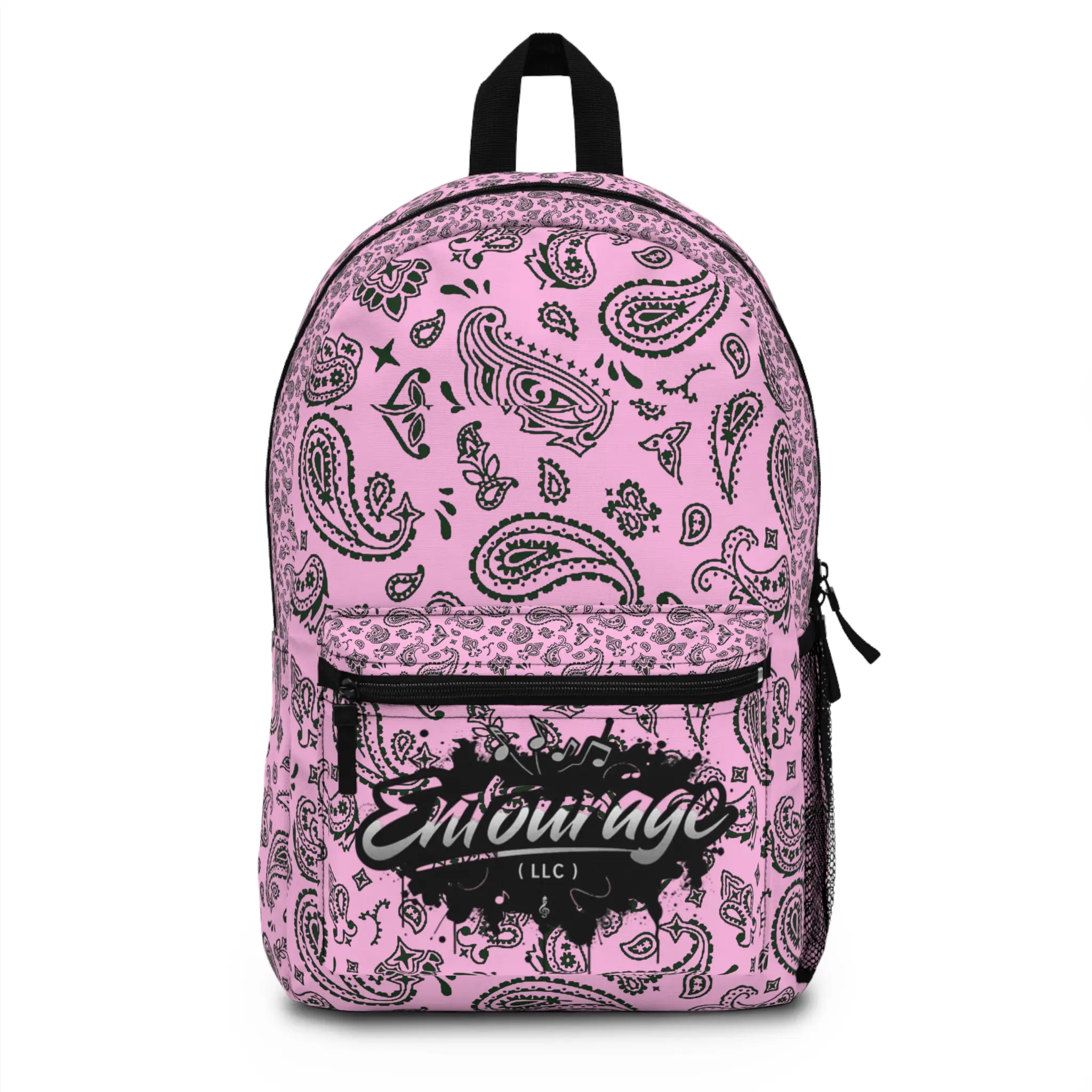 Pink Paisley Print Backpack, Stylish School Bag, Trendy Travel Backpack, Vintage Pattern Rucksack, Perfect for School & Travel
