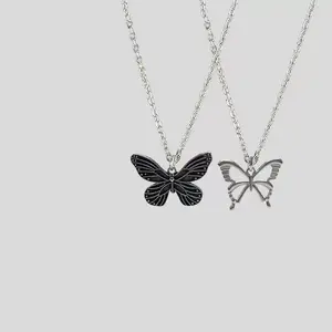 Butterfly Pendant Necklace Vintage Butterfly Necklace Minimalist Unisex Hip-Hop Jewelry cute trendy