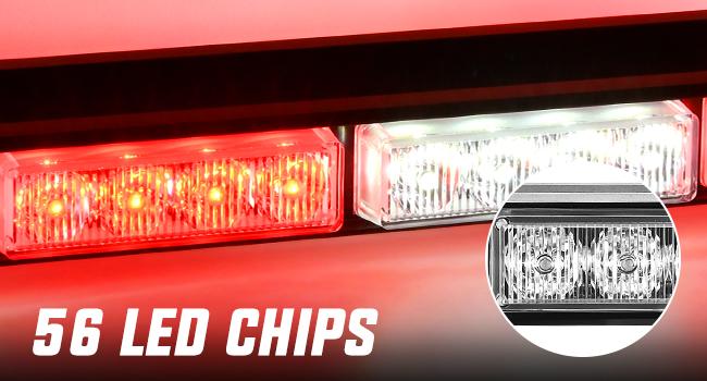 Nilight 29.5" Roof Top Strobe Lights 56LED Hazard work LED Flashing Light Bar Magnetic Mount 12V 24V Cars Trucks Tractors Snow Plows Construction Vehicles high intensity rear windshield visor