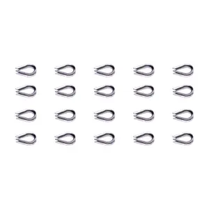 M2 304 Stainless Steel 1/16" - 3/32" Diameter Wire Rope Cable Thimbles Rigging 20PCS(M2)
