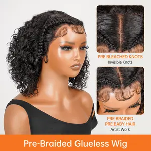 [Clearance Sale] Wiggins Hair Water Wave Pre Styled Glueless Wig Ready To Go 13x4 Lace Front Short Bob Wig Glueless Wig Beginner Friendly