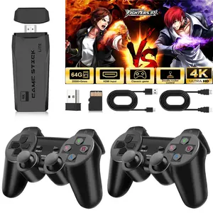 Games Retro Game Console with 20000+ Built-in Games 23 Emulators 2 Wireless Controllers 4K HDMI Output With 64GB SD Card Portable Plug and Play Video Gaming Stick For Smart TV & Projector