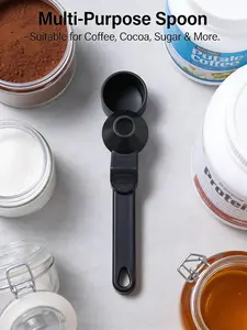 Coffee Scoop & Funnel for Reusable K Cup Refillable Coffee Pods: 2 Tablespoon Coffee Measuring Scoop - Easy Slide Scoop for Ground Coffee, Protein Powder, Tea without Spilling (1 Pack)