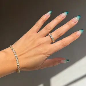 PAVOI Heart Jewelry Bundle for Women – 14K Gold Plated Heart Tennis Bracelet and Matching Heart Bezel Eternity Ring Set – Cubic Zirconia Simulated Diamond Bridal & Fashion Jewelry Gift