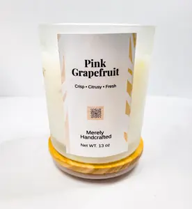 Pink Grapefruit Candle - Crisp Citrusy Fresh Scent - 13 oz - Energizing & Refreshing for Everyday Use