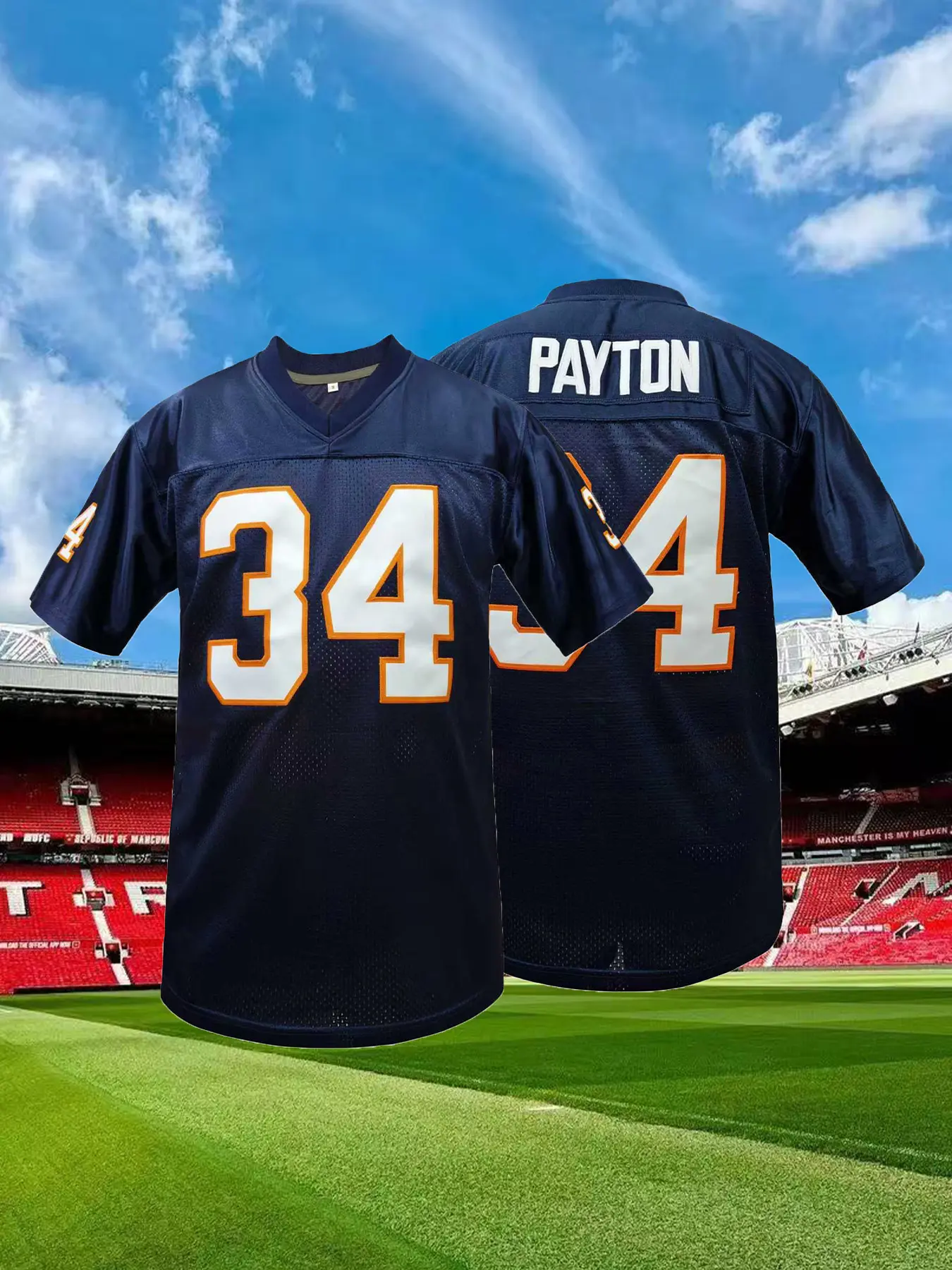 Men's Vintage Blue American Football Jersey, Sports Jersey, Sports Style Jersey, Apparel Jersey, Sports Top, Breathable Quick-Dry Short Sleeve T-Shirt, Sporty Fitted Design for All Seasons