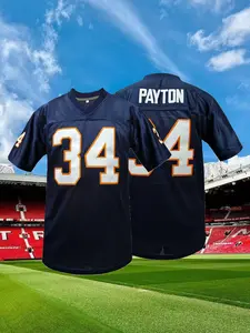 Men's Vintage Blue American Football Jersey, Sports Jersey, Apparel Jersey, Breathable Quick-Dry Short Sleeve T-Shirt, Sporty Fitted Design for All Seasons