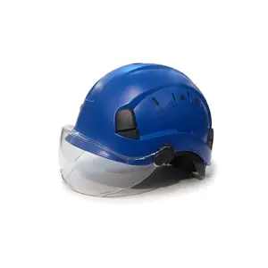 Construction Hat Features Eye Protection Visor and a Chin Strap