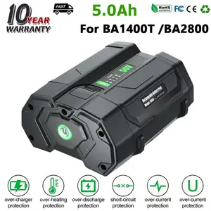 56V 5.0Ah Lithium-ion Battery Replacement for EGO BA1400T BA2800 BA4200 with Safety Protections & Indicator Lights