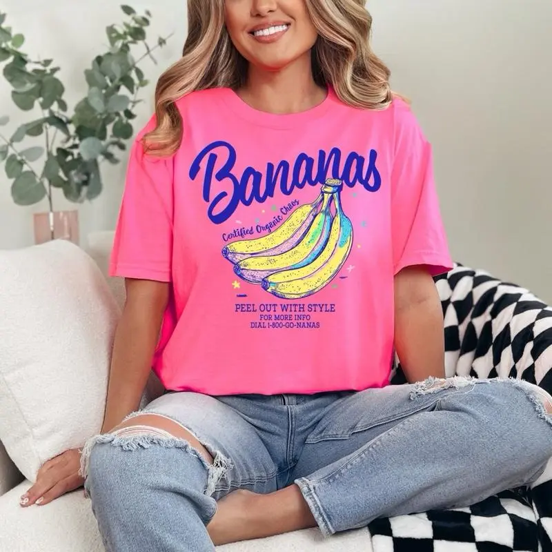 Bananas T-Shirt Comfort Colors Summer Everyday Style Shirtsleeve love casual comfortable super soft relaxed fit unisex Sizing womenswear Streetwear  vintage Crewneck Printed Loose Graphic funny sarcastic