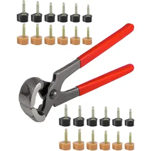 24 pairs of high-heeled shoe replacement heads, women's high-heeled shoe heel repair kit, with 6-inch disassembly pliers and 6 sizes of heel cap