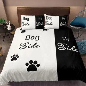 Soft and Warm Dog-Themed Comforter Set with 2 or 3 Pieces, Includes 1 or 2 Pillowcases, Cozy Polyester Fabric for Room Decor