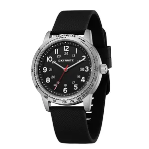Oxfnite Men's Watch Military Style Sporty Easy to Read Waterproof with Silicone Band Full Numerals Dial Analog Quartz Watches for Men