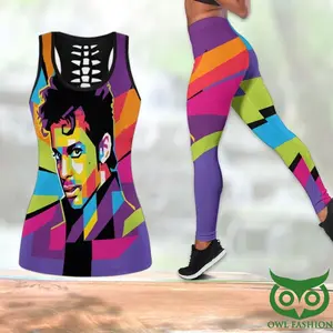 Prince Inspired Colorful Arrays Tank Top and Leggings - Stylish and Vibrant Artist Collection