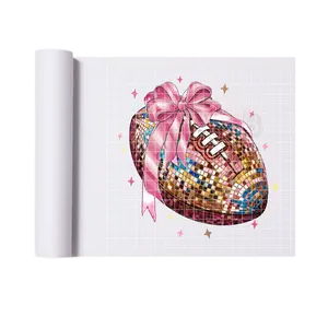 Disco Ball Bow Football Direct Print Film Transfer - High-Quality Print Transfer