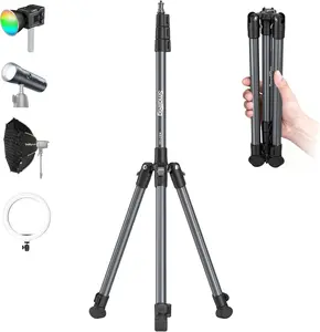 SmallRig 74.8"/ 6.23 ft Adjustable Light Stand Photography, Max Load 8.8 lb, Compact Lighting Tripod Stand for Softbox, Flashlights, Ring Light, LED Video Lights, COB Light, Folded Size 16.5" - 5475