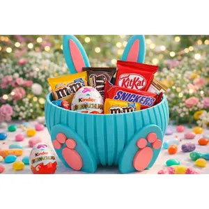 Easter Bunny Candy Holder Basket – Reusable Treat Container for Party Favors