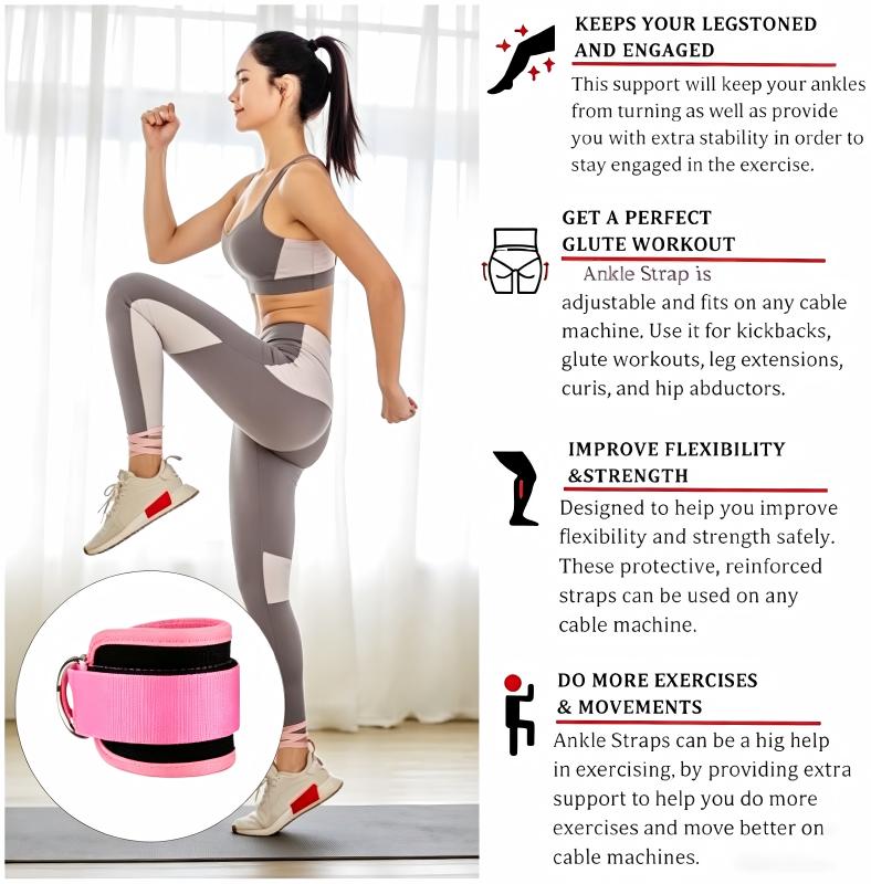 Ankle Strap for Cable Machine, Padded Ankle Straps for Cable Machine Kickbacks, Glute Workouts, Leg Extensions, Curls, Booty Hip Abductors Exercise, Adjustable Comfort Ankle Cuff for Gym, Outdoor and Home Workouts, Workout Band ,The Perfect Holiday Gift