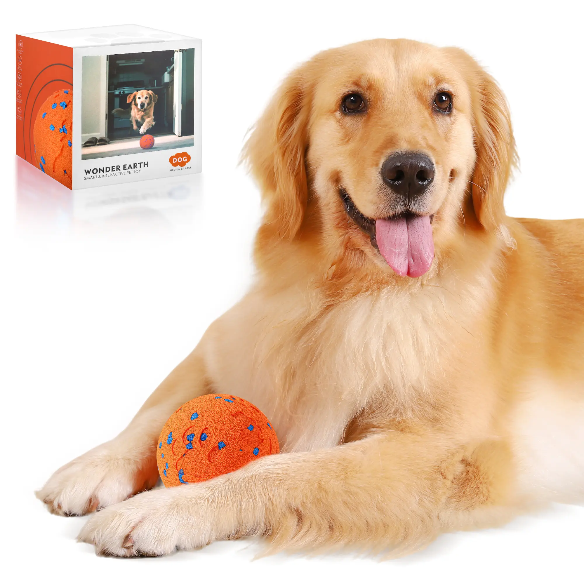Automatic Interactive Dog Ball Toy - Smart Electric Self-Rolling, Bite-Resistant, Universal Animal Print Pet Toy for Puppies' Daily Play, Boredom-Busting