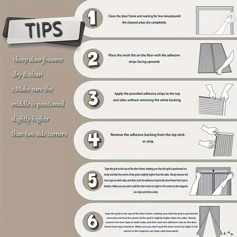 Magnetic Screen Door, Hands-Free Mesh Door Curtain with Storage Buckets, Windproof Pet Friendly Mosquito Net for Summer, Fits Bedroom, Kitchen, Garage Door, Durable Home Screen