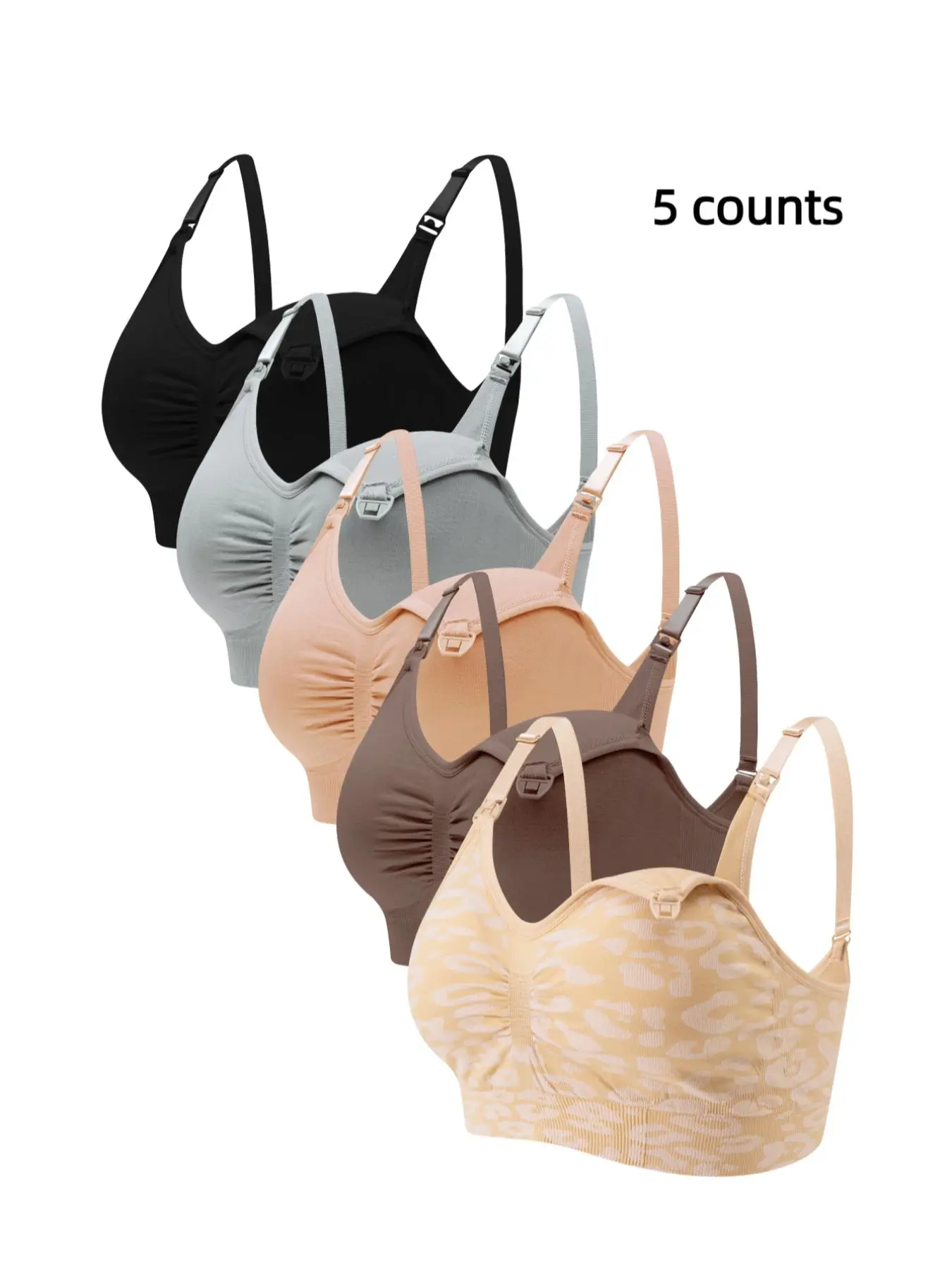 Black & Grey & Brown & Khaki & Apricot