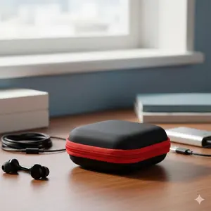 EVA Shockproof Storage Case for Earphones - Multi-Layer Mesh Lined Anti-Scratch Protective Pouch, Universal Durable Travel Organizer for Airpods and Wireless Earbuds, Portable Dustproof Charging Box Cover Protection, Wireless Earbuds Headset