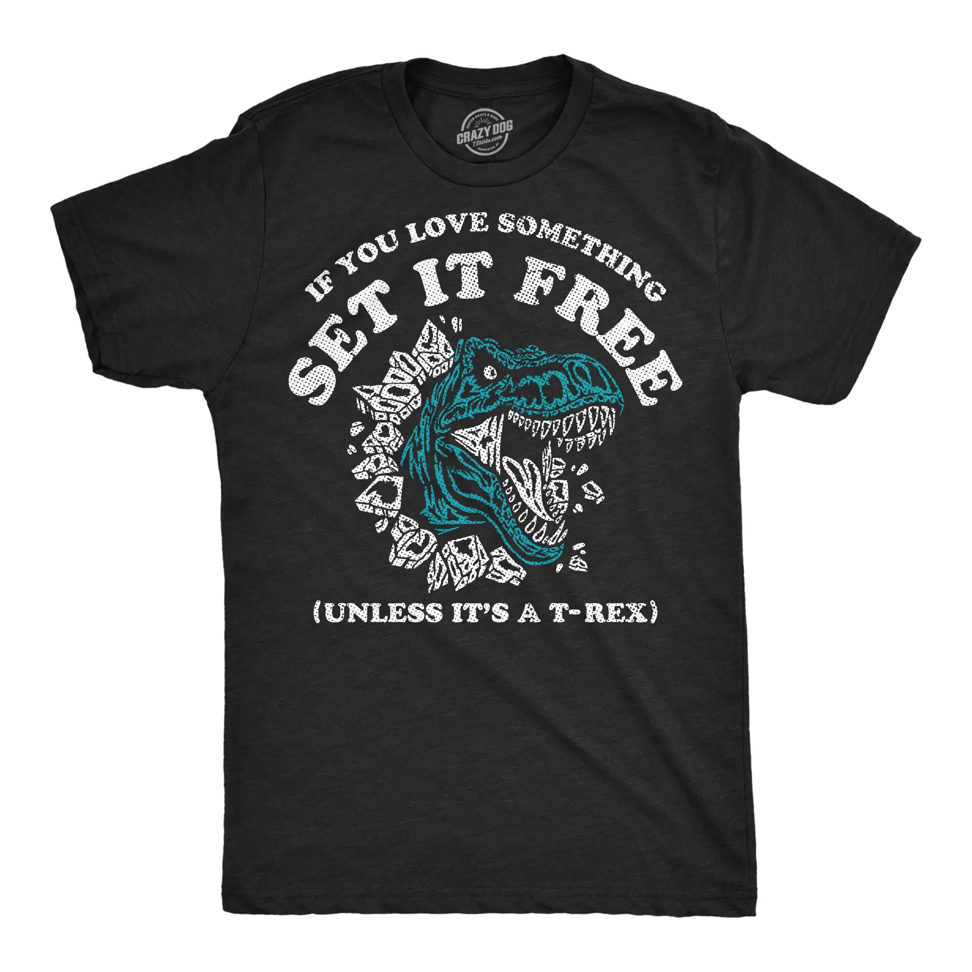 Mens Funny T Shirts If You Love Something Set It Free Unless Its A T Rex Sarcastic Tee For Men Mens Funny T Shirts Cool Vintage Fashion T-Shirt Gift Classic Menswear Funny Dinosaur Short Sleeve Novelty Tees for Black -