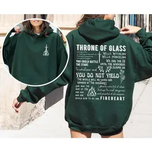 Throne of Glass Sweatshirt, OFFICIALLY LICENSED Sarah J Maas Merch TOG Hoodie Fireheart gift To Whatever End T-shirt The thirteen shirt