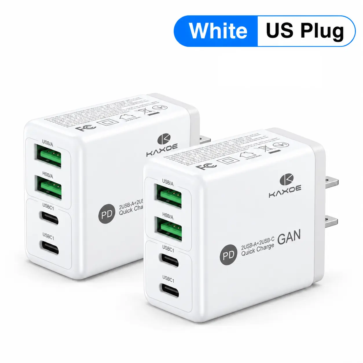 KAXOE Fast Charging 100W USB-C USB Hub Portable Smart 4port Charger for Multiple Devices Smart Charger for iPhone 18 Pro Max 17/16/15/14/13/12/11 Pro Max for Samsung Galaxy S26 Ultra, for Moto G Pure, for Google Phones and more Usb Multiport Adapter