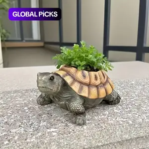 1pc Creative Turtle Resin Pottery Vintage Design Flower Pot Natural Wind Decoration Indoor and Outdoor Gardening Decoration Balcony/Courtyard/Garden Turtle Shaped Durable Flower Utensils Gardening Garden Accessories #GLOBAL PICKS