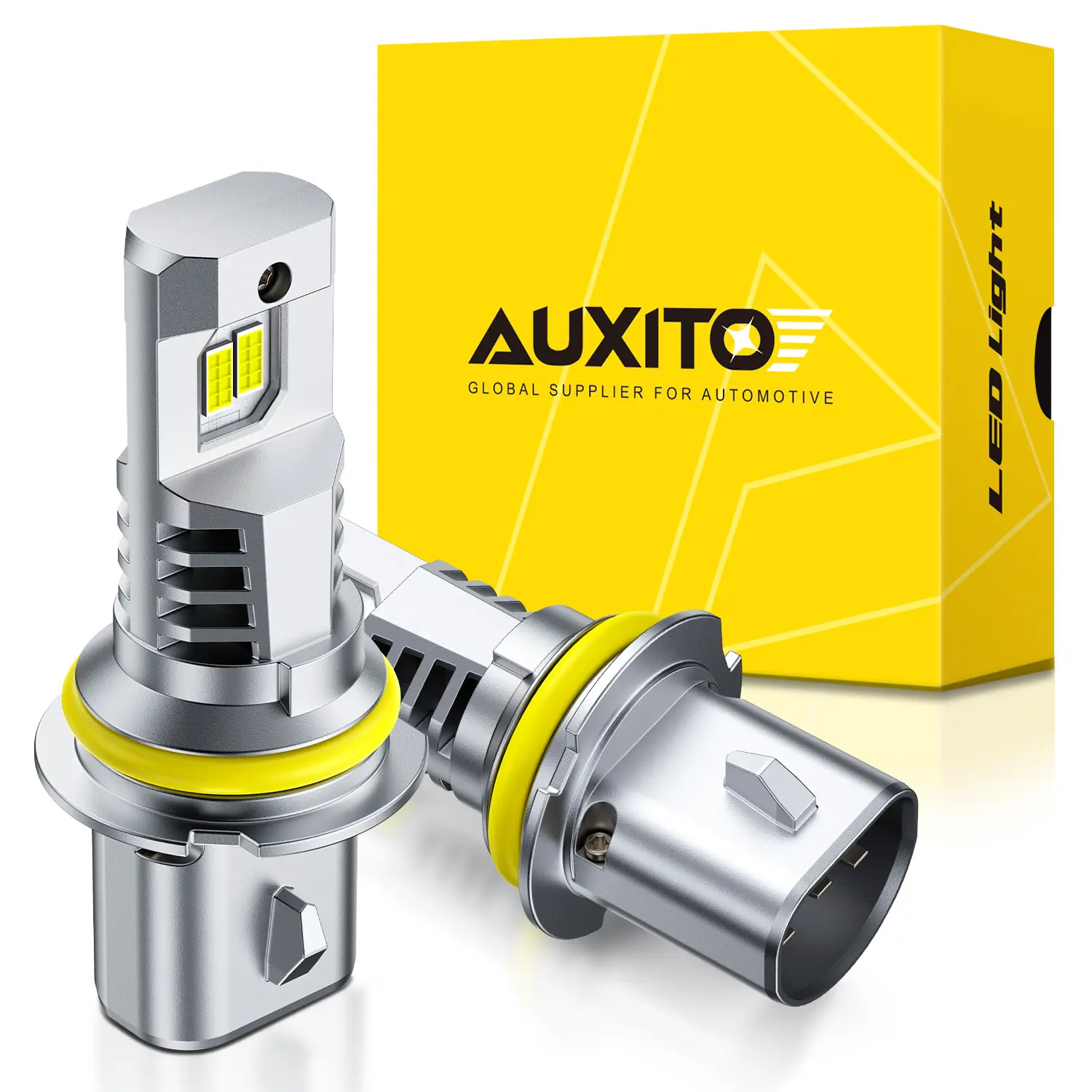AUXITO 9007 Headlight Bulbs,40000LM 6500K Cool White 600% Brighter, HB5 Light Bulbs for Fog Light, Non-polarity, Plug and Play, Pack of 2