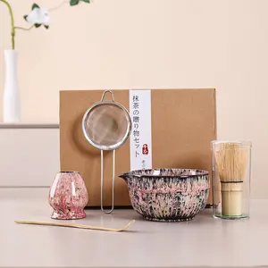5pc Matcha Tea Ceremony Tools Set, Bamboo Matcha Bowl & Whisk, Outdoor Family Gathering Use, Japanese Style, Made in China