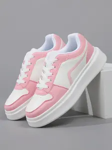 Women's Height-Boosting Casual Low Top Training Shoes, Geometric Design with Pull Loop, Anti-Slip Thick Sole, Lightweight and Versatile