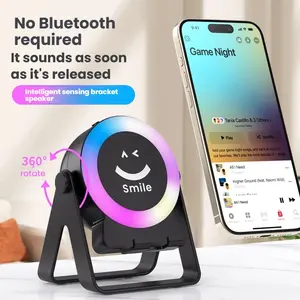 3-in-1 bracket + audio function + colorful lighting Colorful LED Bluetooth Speaker - Wireless Music Player with Phone Stand, Mini Bass Booster for Desk/Home Decor, Multifunctional Desktop Speaker