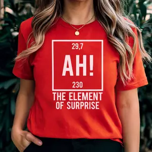 Ah! Element of Surprise Ryland Grace Red Shirt, Hail Mary Inspired T-Shirt, Chemistry Joke Tee, Unisex Shirt for Fan