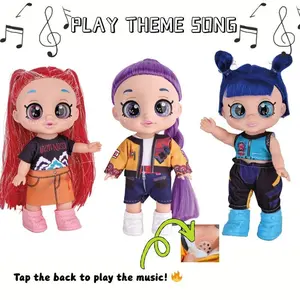 Demon Hunters Anime Action Figure Doll 5D Eyes 10 Inch Movable Joints Rumi Mira Zoey Collectible with Play Theme Song Accessory Ideal for Fans Kids Desk Display  Idol