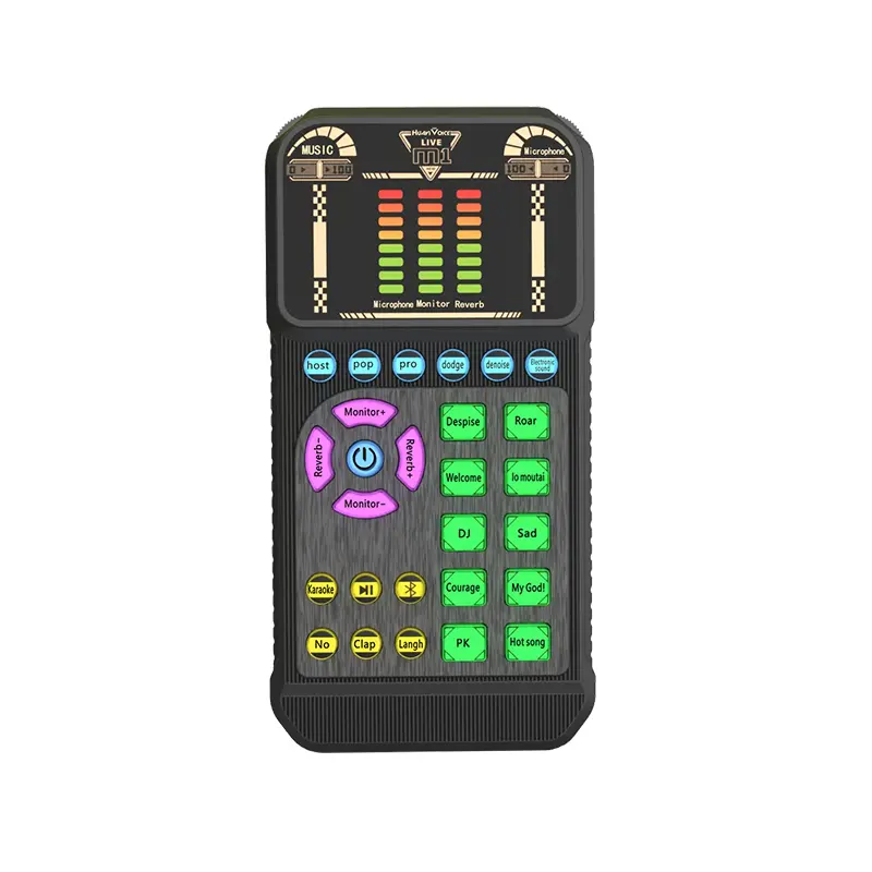 HY M1 Model Portable Handheld Digital Audio Interface - Lightweight Design Digital Sound Card with Vocal Clarity Enhancement, Background Noise Reduction, Compatible with iPhone & Most Mobile Devices for Online Chatting, Content Creation