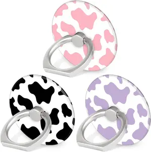 Bonoma Phone Ring Holder, 3 Pack Universal Finger Ring Stand Grip Kickstand Ring for All Smartphones (Cow) Metal Cellphone