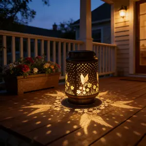 Solar Powered Hollow Wall Light, Hummingbird  Theme, Balcony Garden Yard Decor, Christmas Halloween Easter  Gift for Parents